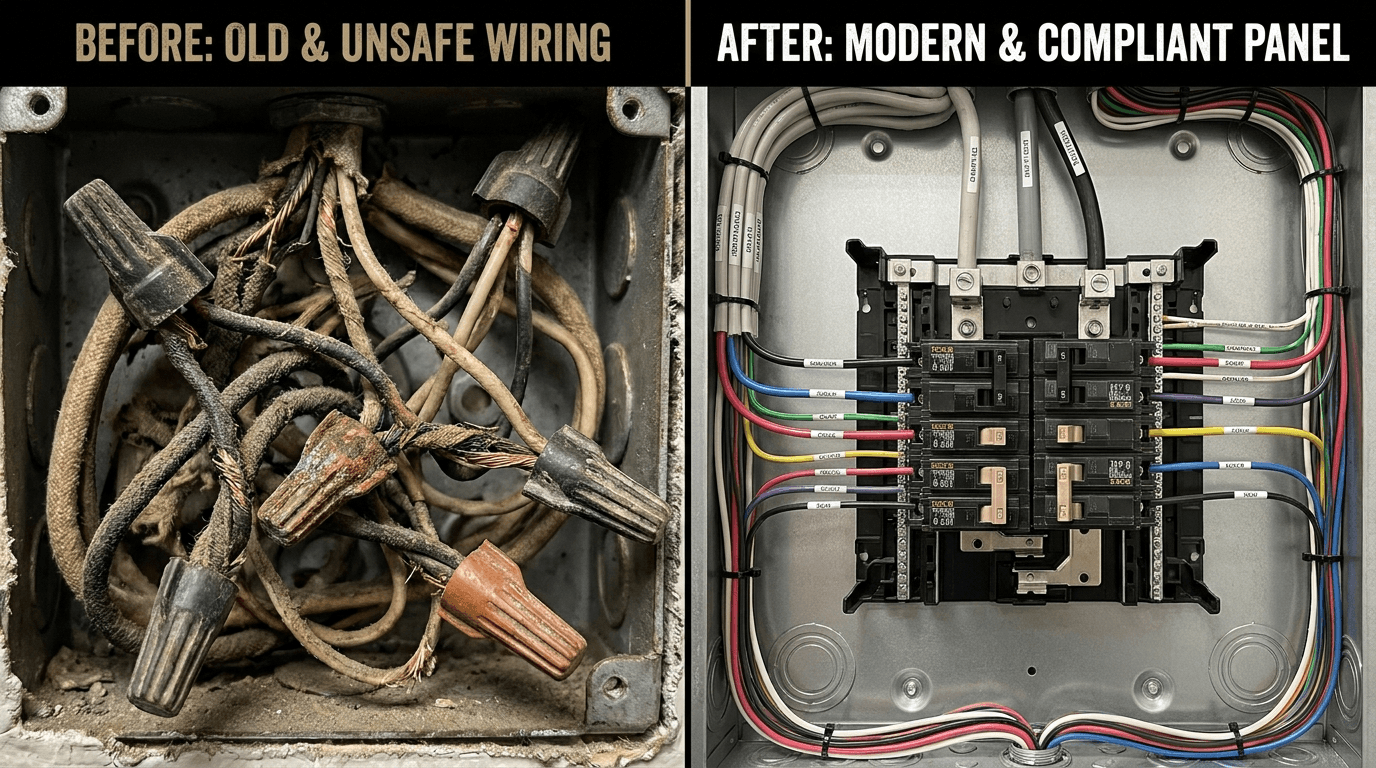 Before: Unsafe Wiring